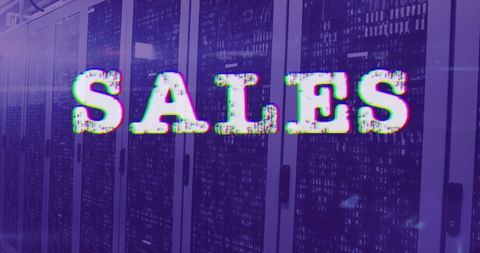 Sales Over Violet Technology Server Background