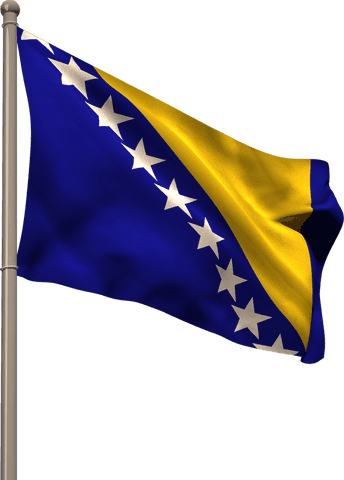 Transparent Bosnia and Herzegovina Flag Waving on Metal Pole - Download Free Stock Videos Pikwizard.com