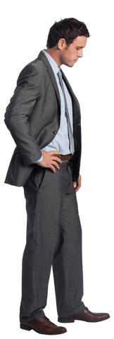 transparent displeased businessman in formal suit with hand on hip - Download Free Stock Videos Pikwizard.com