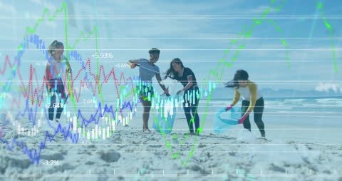 Integrated Beach Cleanup with Financial Growth Data Overlay