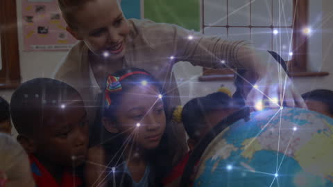 Teacher Guiding Students with Global Connections and Technology