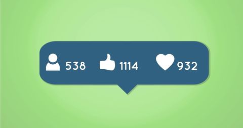 Social Media Engagement Reactions Over Green Backdrop - Download Free Stock Images Pikwizard.com
