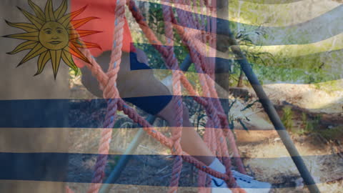 Obstacle Course Adventure with Argentinian Flag Overlay