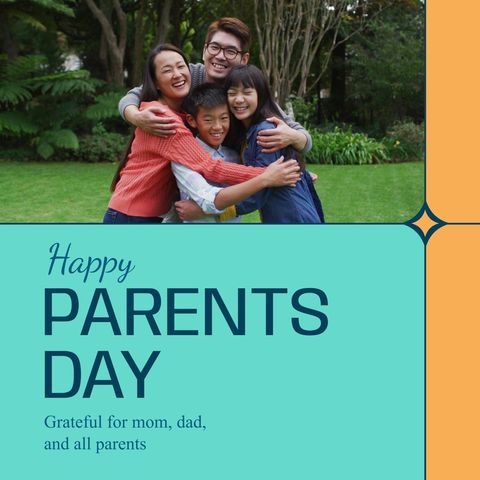 happy parents day family embracing outdoor celebration - Download Free Stock Templates Pikwizard.com