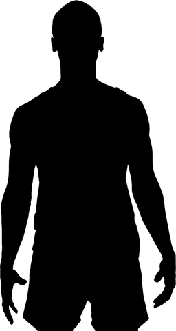 Transparent vector silhouette of man looking up