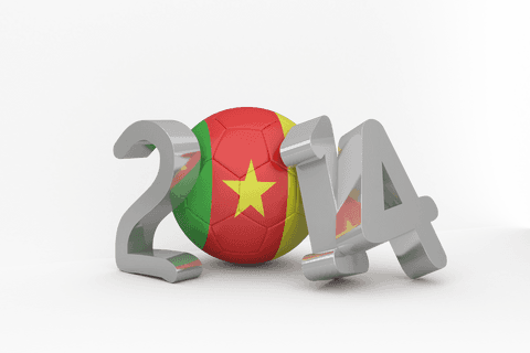 Transparent 2014 design with cameroon flag football