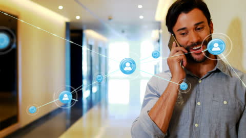 Businessman Discussing Global Network Connections