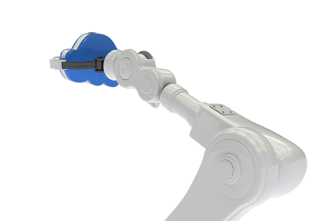 transparent robotic arm holding blue cloud symbol - Download Free Stock Videos Pikwizard.com