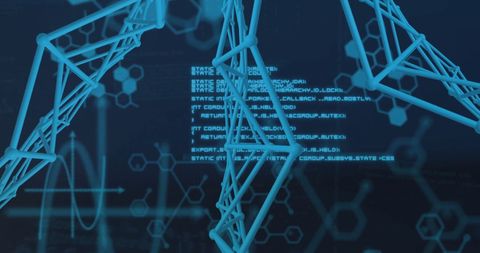 abstract digital dna strand with data and chemical formula - Download Free Stock Images Pikwizard.com