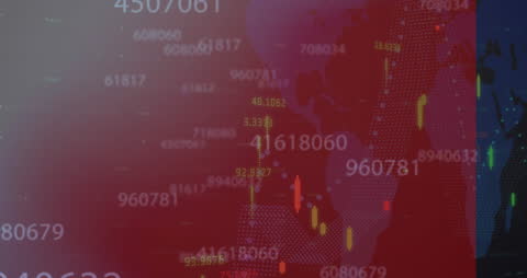 Dynamic Financial Data Visualization in Red Hues