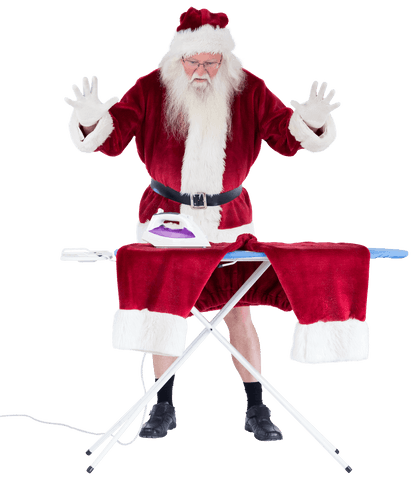 santa claus ironing red suit pants on transparent background - Download Free Stock Videos Pikwizard.com