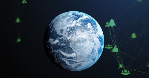Earth with Digital Network Connections