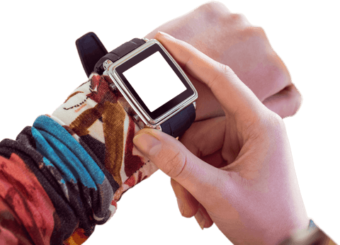 person using transparent smart watch checking time - Download Free Stock Videos Pikwizard.com