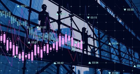 Digital Finance Data Overlay on Urban Architecture