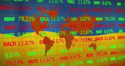 financial market data overlaying ukraine flag inspires analysis - Download Free Stock Images Pikwizard.com