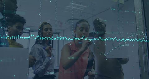 Diverse Team Analyzing Data on Transparent Board in Office - Download Free Stock Images Pikwizard.com