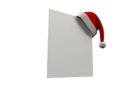 Transparent sheet with santa hat for christmas themes