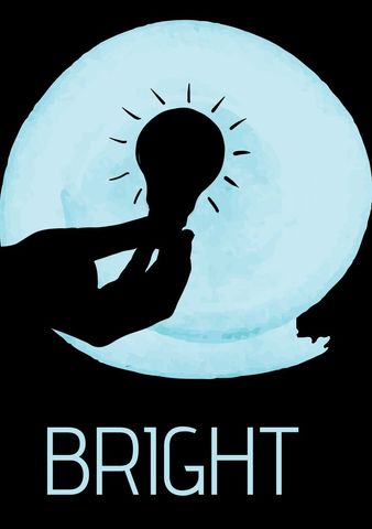 Silhouette with light bulb in soft moonlight