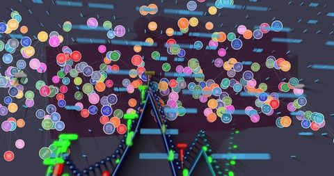Abstract Digital Data Connections and Network Visualization