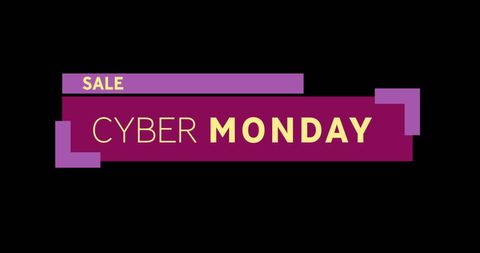 Cyber Monday Sale Banner with Bold Purple and Yellow Text - Download Free Stock Images Pikwizard.com