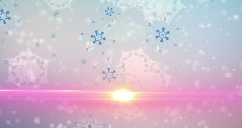 Glowing Light with Falling Snowflakes Animation