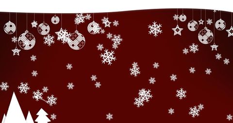 Vintage Burgundy Christmas Background with Snowflakes and Ornaments - Download Free Stock Images Pikwizard.com