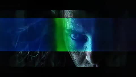 Moody Cinematic Close-Up with Glitch Effect in Dark Scene