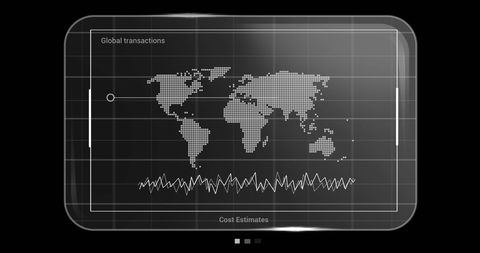 Digital map with global network and data analytics concept
