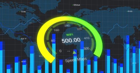 Digital Speedometer with Global Map and Data Graphics Interface - Download Free Stock Images Pikwizard.com