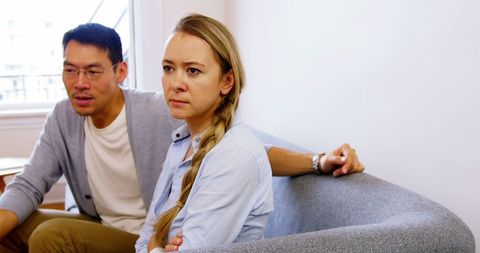Couple Experiencing Tension in Living Room Environment - Download Free Stock Images Pikwizard.com