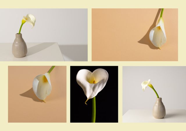 Elegant Calla Lilies Display, Minimalist Flower Arrangement - Download Free Stock Videos Pikwizard.com