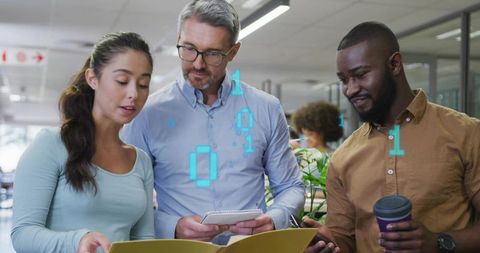 Reviewing project documents with digital data overlay in collaborative office team