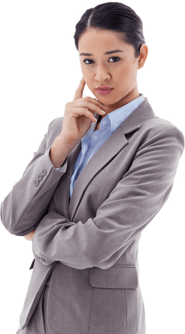 Transparent Businesswoman Contemplating Leadership Opportunities