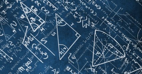 Complex Geometric and Algebraic Equations on Chalkboard - Download Free Stock Images Pikwizard.com