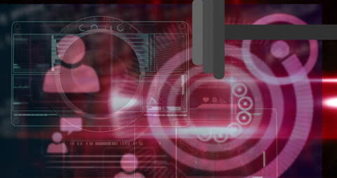 Futuristic Data Processing Technology with Digital Display