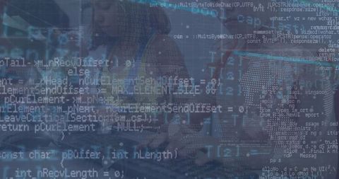 developer collaboration and coding with futuristic overlay - Download Free Stock Images Pikwizard.com