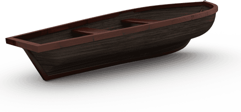 Transparent Wooden Rowboat for Transport and Leisure