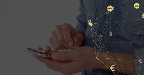 Man Engaging with Digital Finance Network Using Smartphone - Download Free Stock Images Pikwizard.com