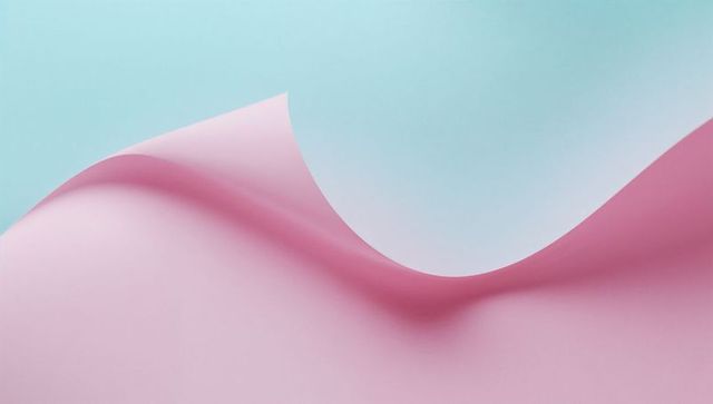 Pastel Pink Paper Wave on Gradient Background