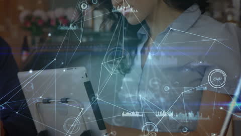 Futuristic Display of Global Technology and Data Connectivity