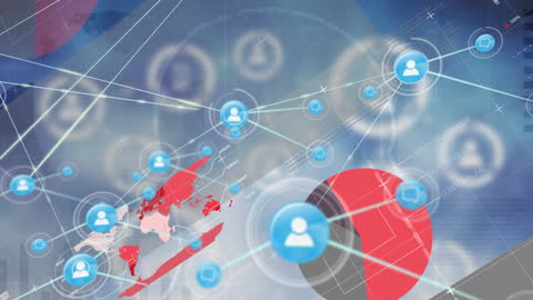 Global Network Technology with Data Points and Connections