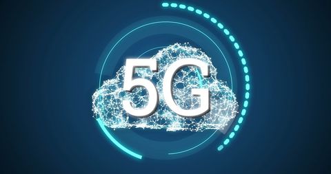 futuristic 5g network cloud concept with moving digital circles - Download Free Stock Images Pikwizard.com