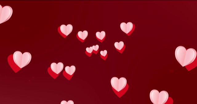 Floating Red and Pink Hearts Over Red Background - Download Free Stock Images Pikwizard.com