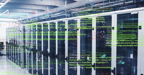 Digital Interface and Global Data Processing in Modern Server Room - Download Free Stock Images Pikwizard.com