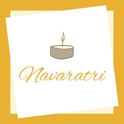 navaratri celebration with candle illustration over yellow background - Download Free Stock Templates Pikwizard.com