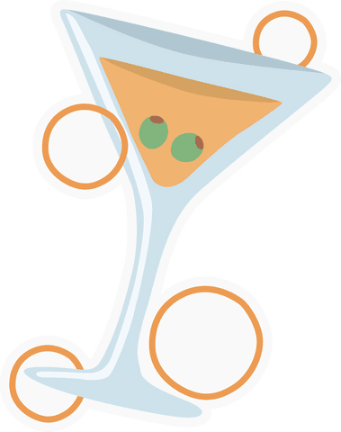 elegant martini glass with olives illustration on transparent background - Download Free Stock Videos Pikwizard.com