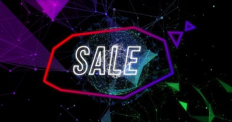 Vibrant Digital Sale Sign with Global Technology Theme - Download Free Stock Images Pikwizard.com