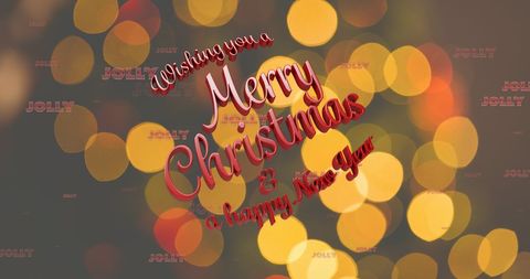 Merry Christmas Greetings on Abstract Colorful Holiday Background