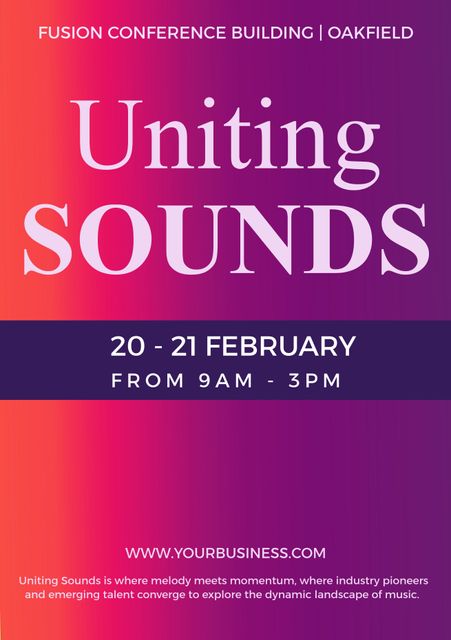 Uniting Sounds Music Industry Event and Workshop Poster - Download Free Stock Videos Pikwizard.com