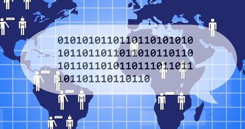 Global Technology Connections with Binary Code - Download Free Stock Images Pikwizard.com